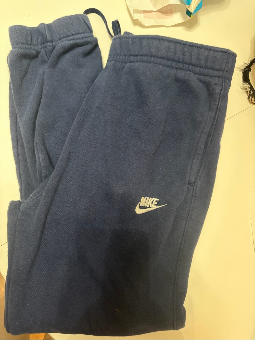 Nike Navy Blue Club Fleece Logo Joggers Sweatpants Size Small